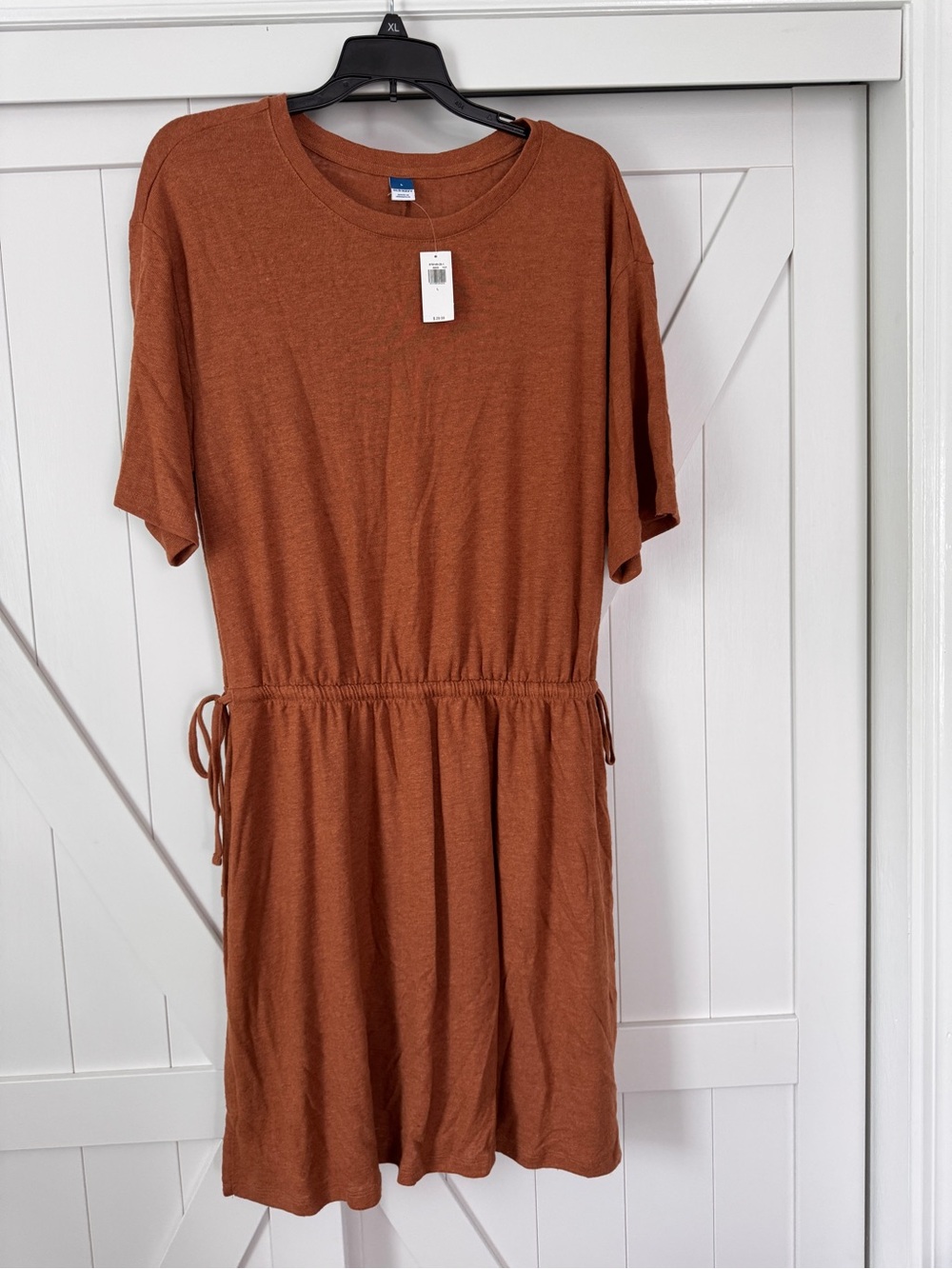 New, Old Navy Rust Midi Dress with Drawstring Waist